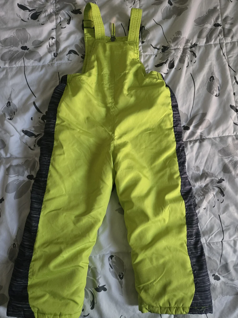 AQ/AQ Neon Yellow and Black Kids Snow Bib Overalls